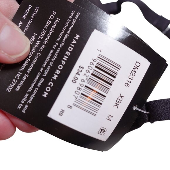 NWT Maidenform M Seamless Lift Bralette Sz M Black Wireless Convertible - Picture 7 of 7